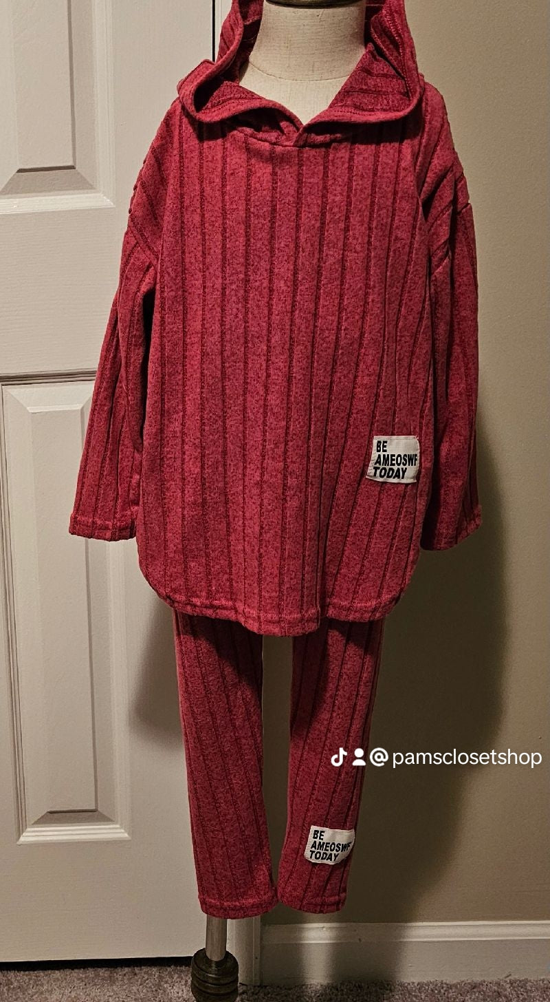 2-Piece Fushia Pink Knit Pants Set