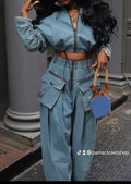 2-Piece Denim Jean Pants Set