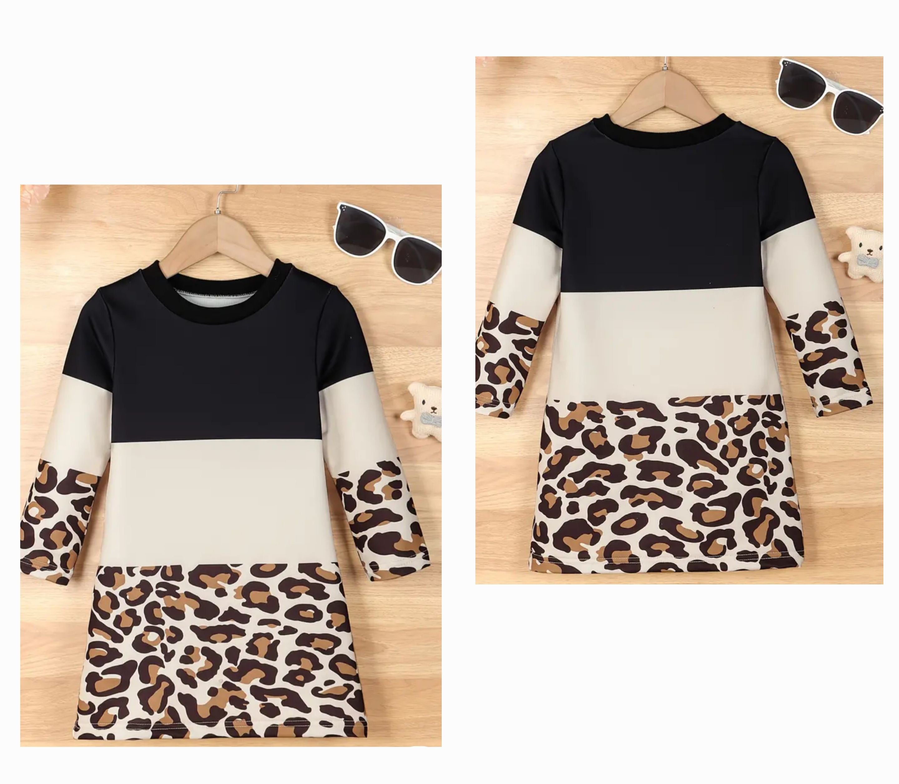Black & Cream Lepard Dress