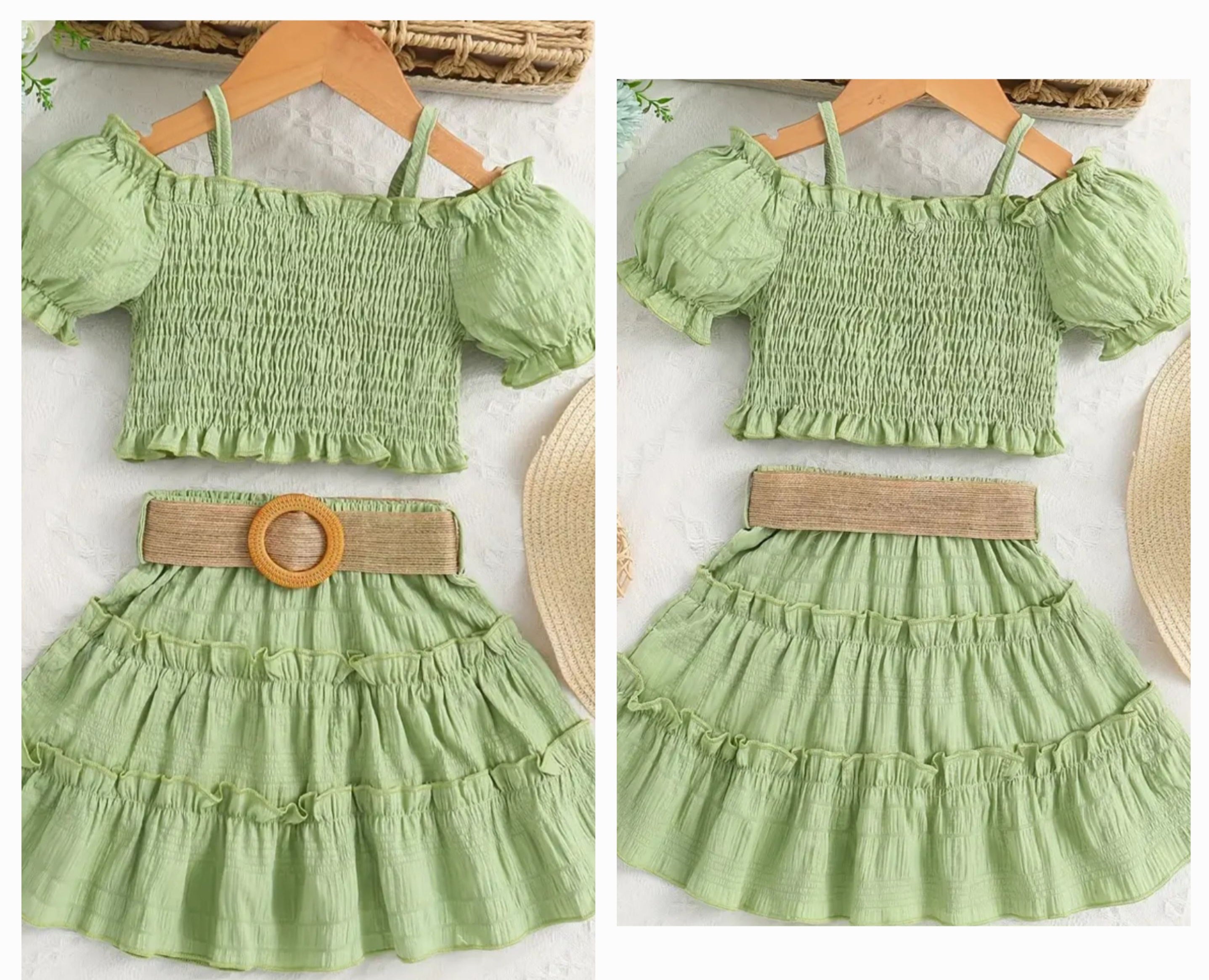 2-Piece Green Skirt Set