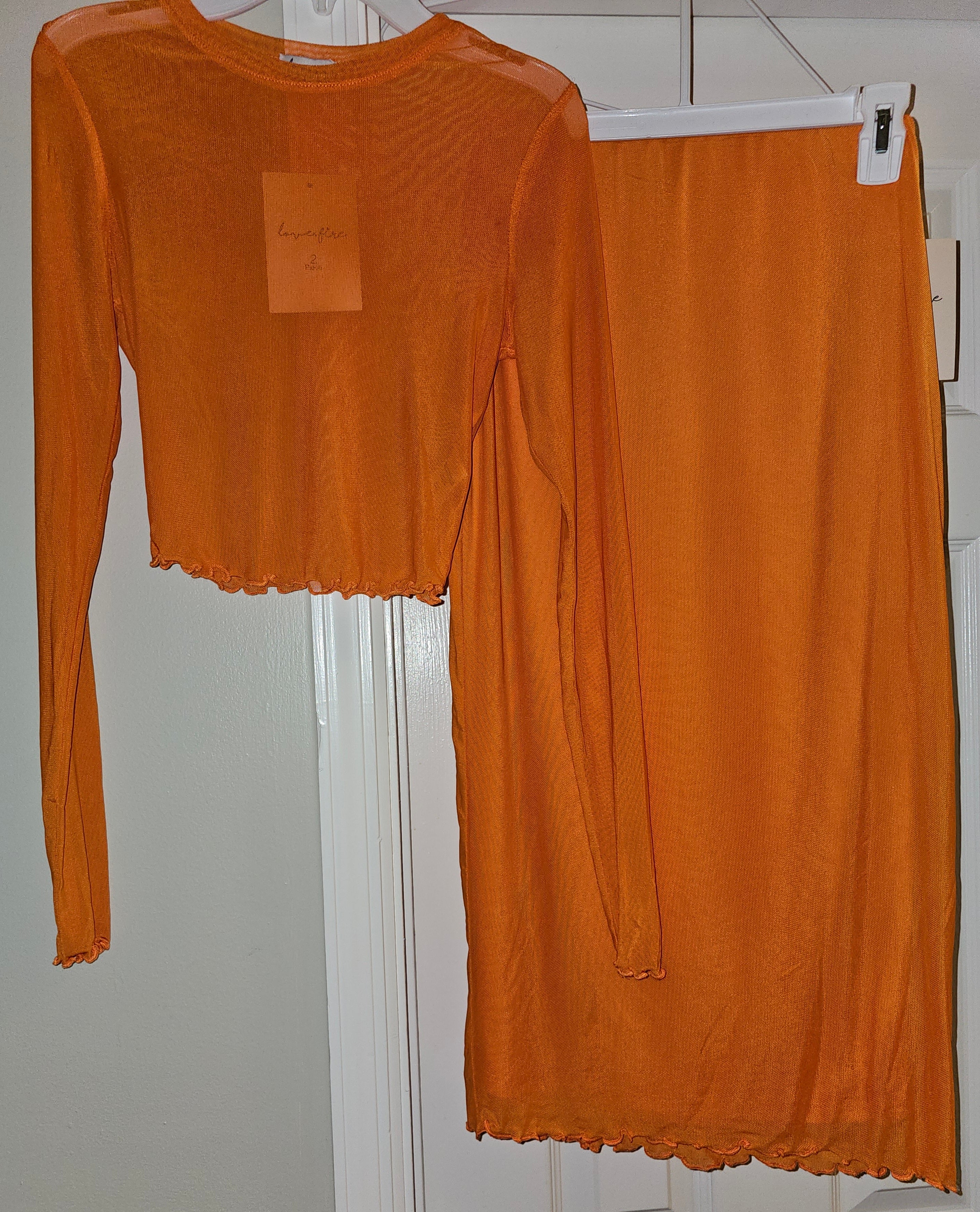 Orange π 2-Piece Skirt Set