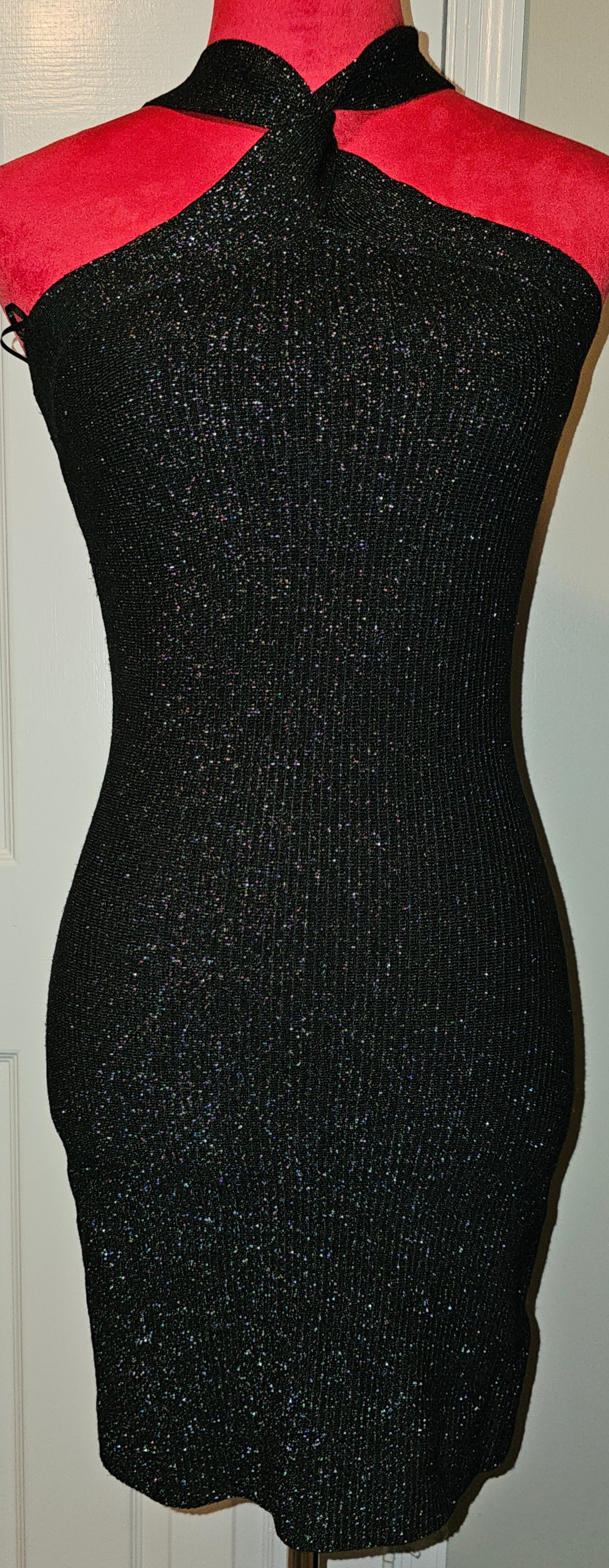 Black Shimmer Knit Dress