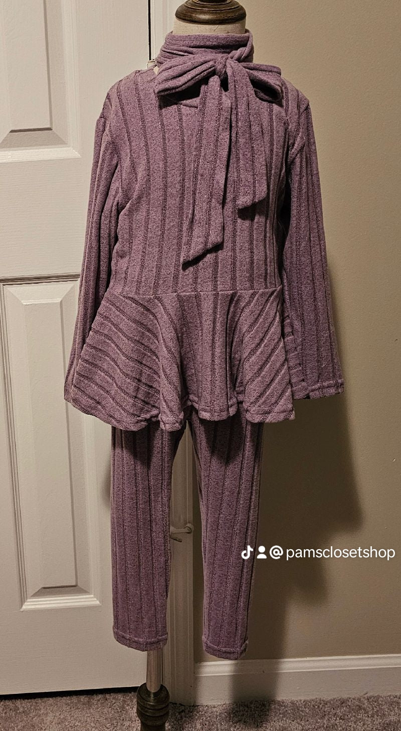 2-Piece Purple Knit Pants Set