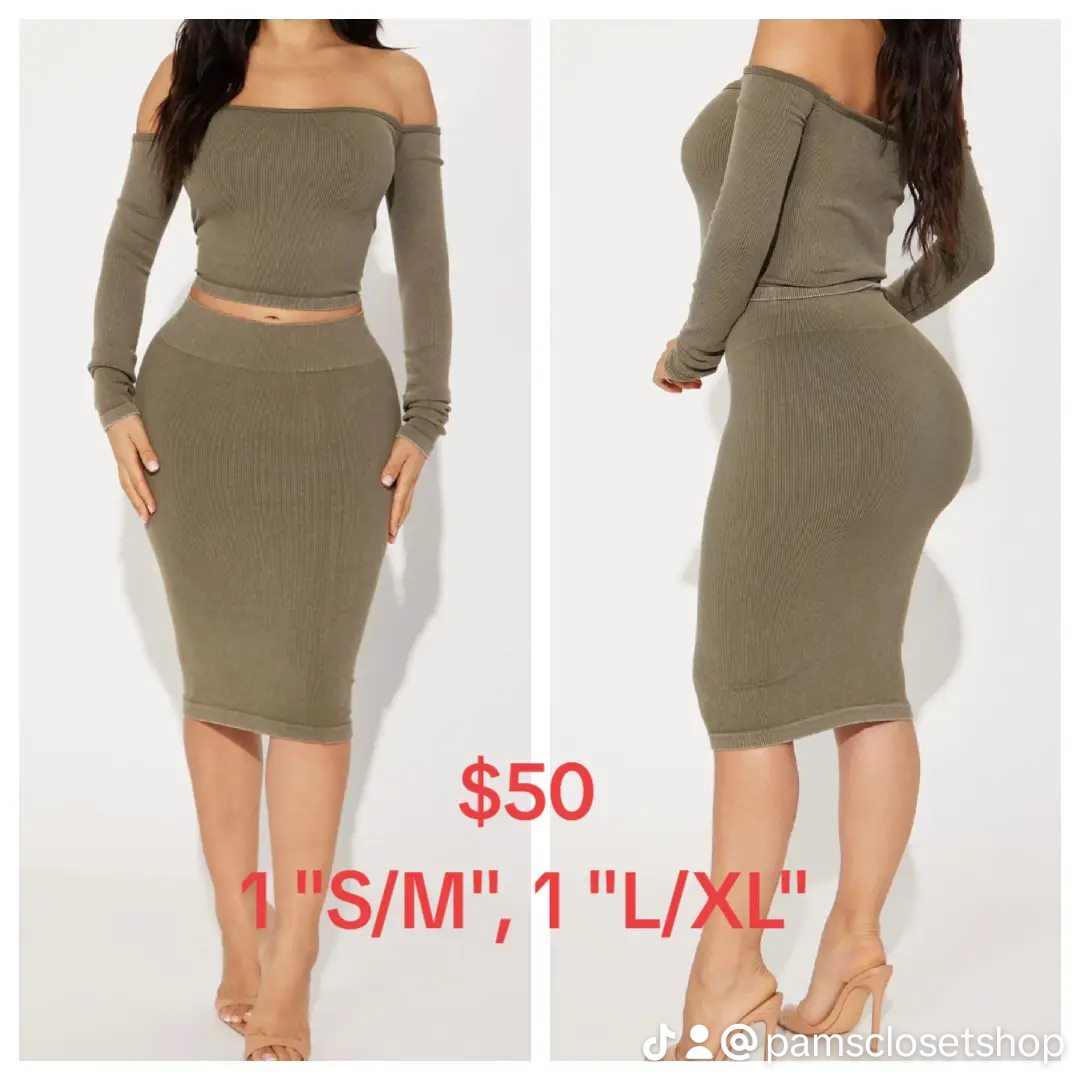 Knit Fitted 2-Piece Skirt Set