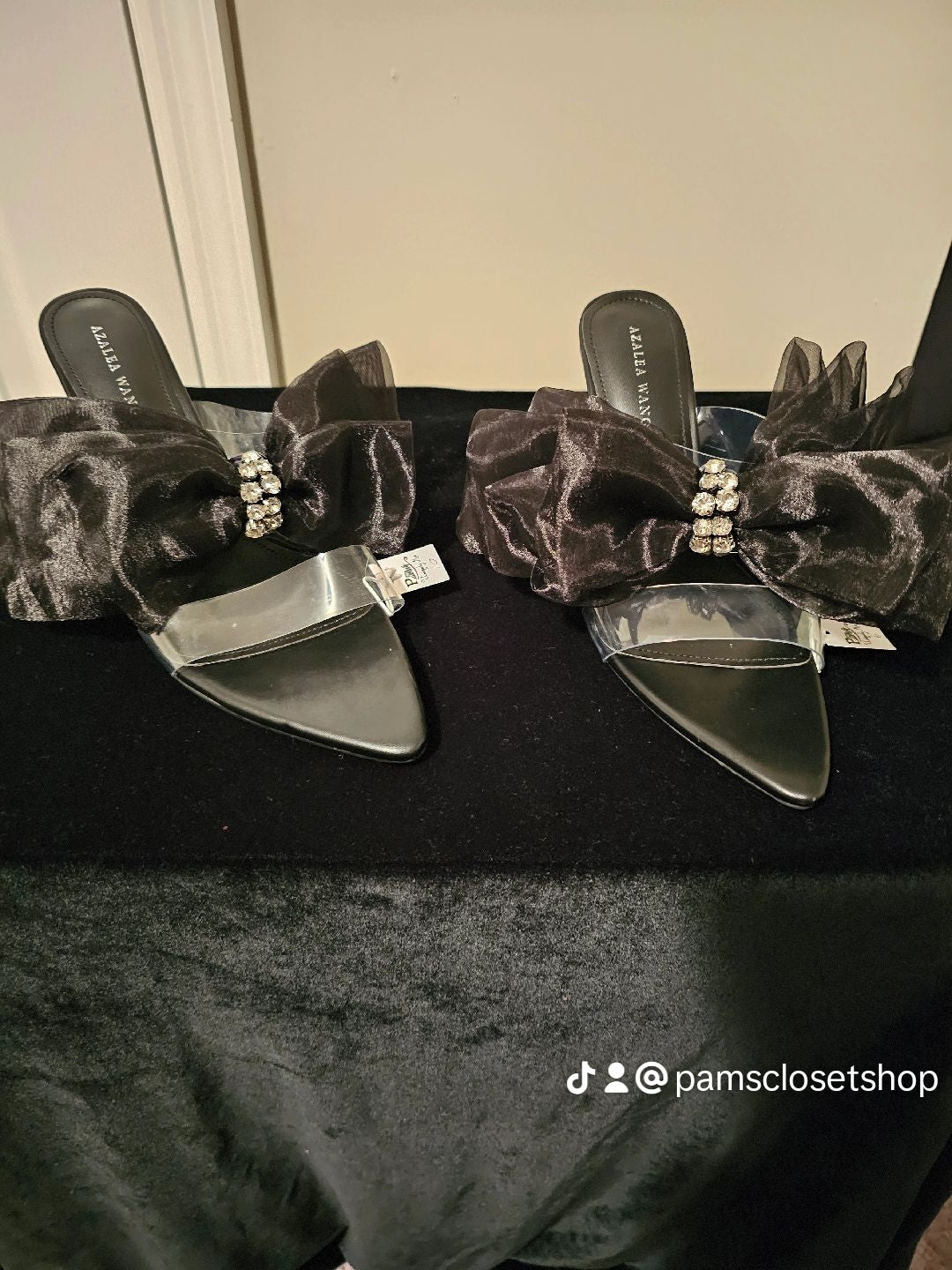 Black Bow Slides Shoes
