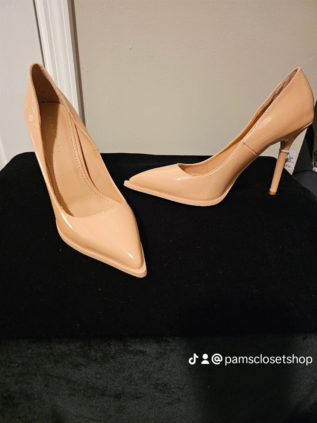 Beige Patent Leather Pump