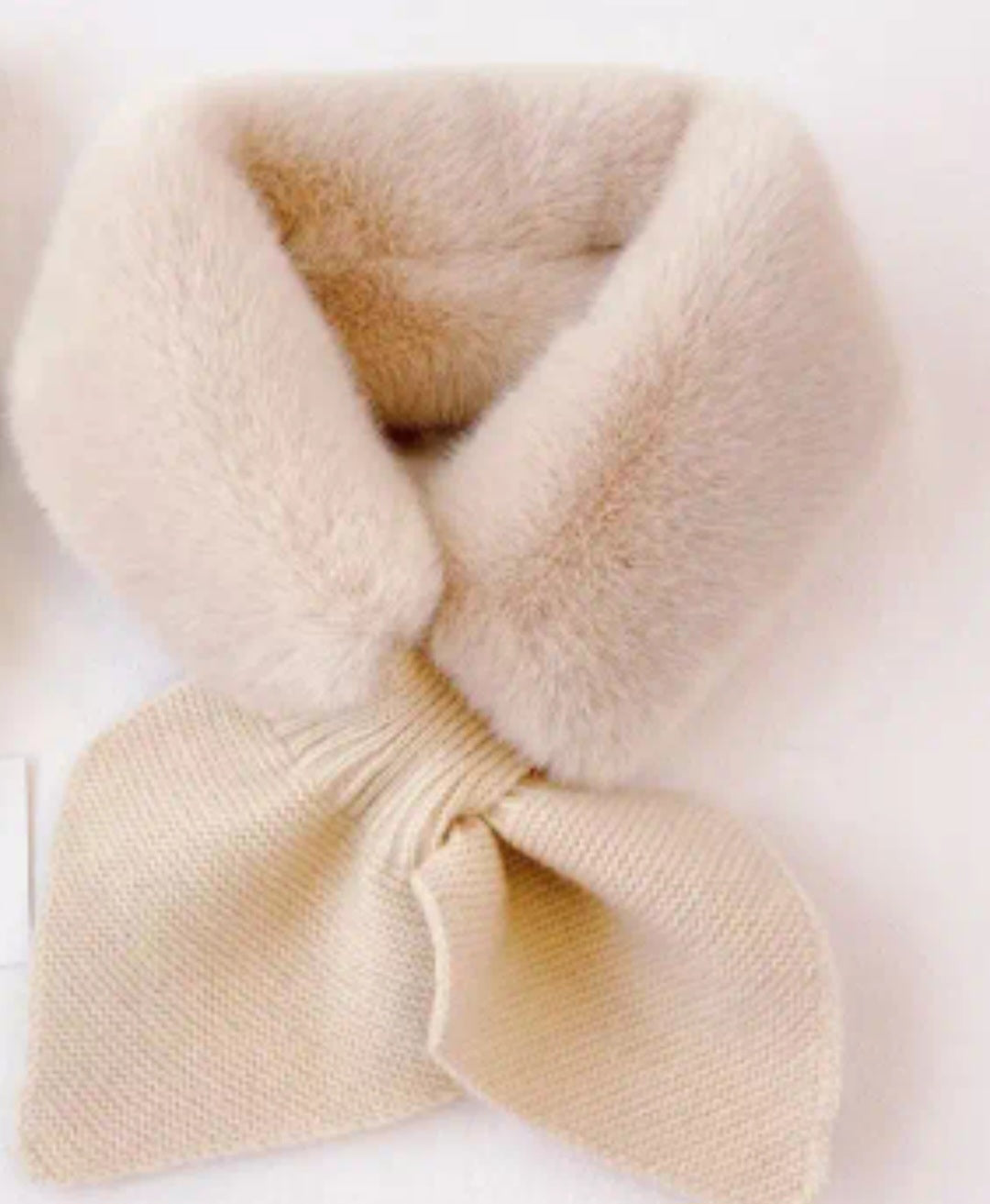 Cream Fur Neck Scarf