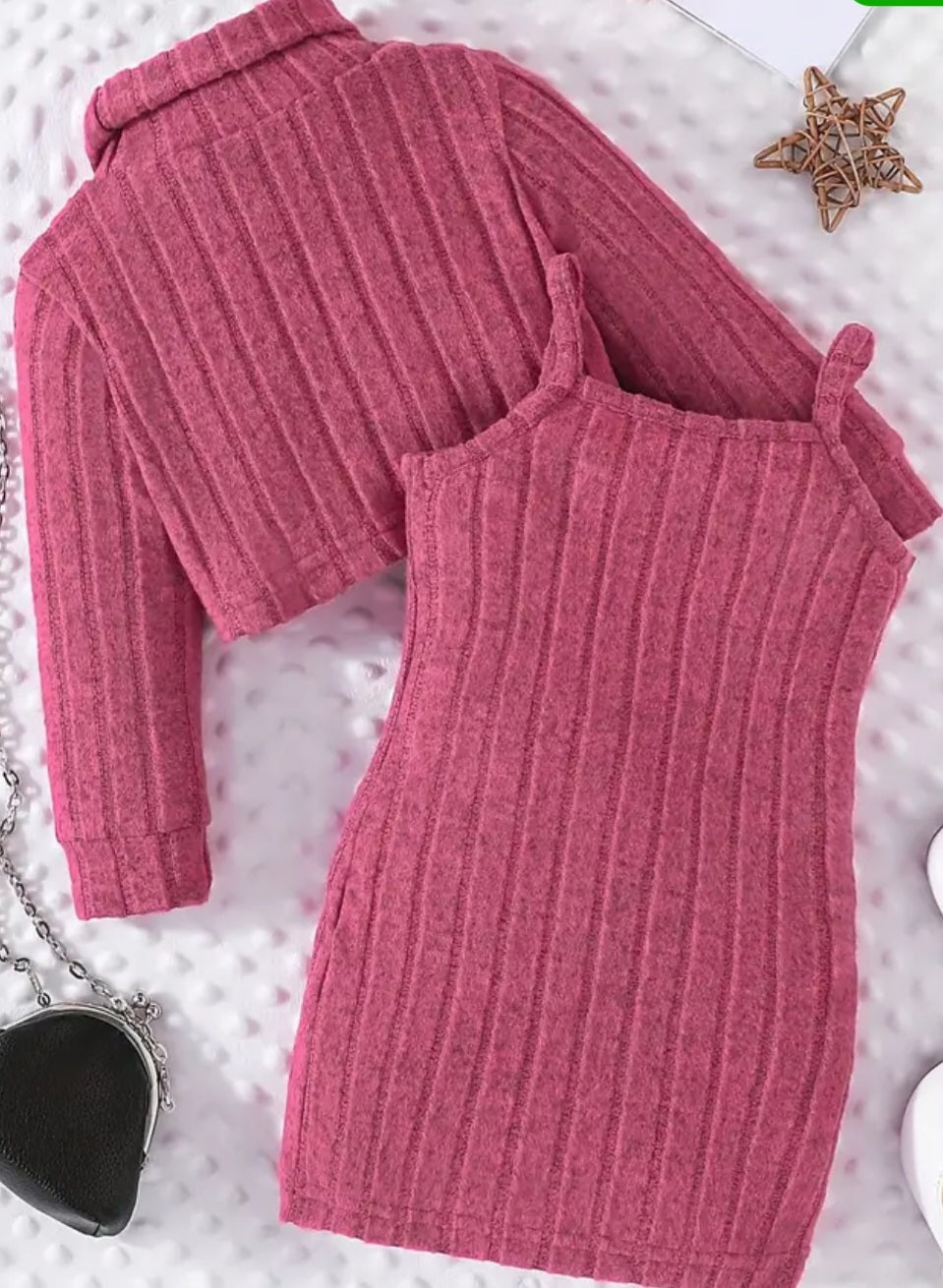 2-Piece Pink Knit Dresse Set