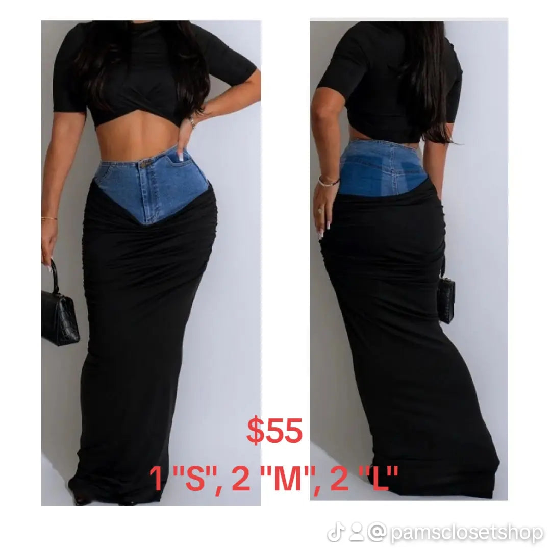 Sassy & Ready Black & Denim 2-Piece Set